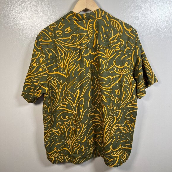 Ted Baker Viktor Linen Blend Short Sleeve Top Size 4 US Large Green Floral - Picture 2 of 9